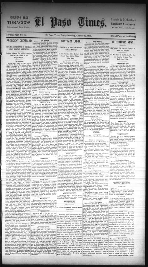 El Paso Times. (El Paso, Tex.), Vol. Seventh Year, No. 50, Ed. 1 .